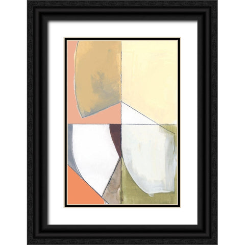 Creamsicle Shapes I  Black Ornate Wood Framed Art Print with Double Matting by Cartissi