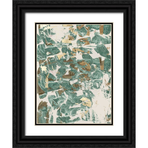 Golden Flakes II Black Ornate Wood Framed Art Print with Double Matting by Cartissi