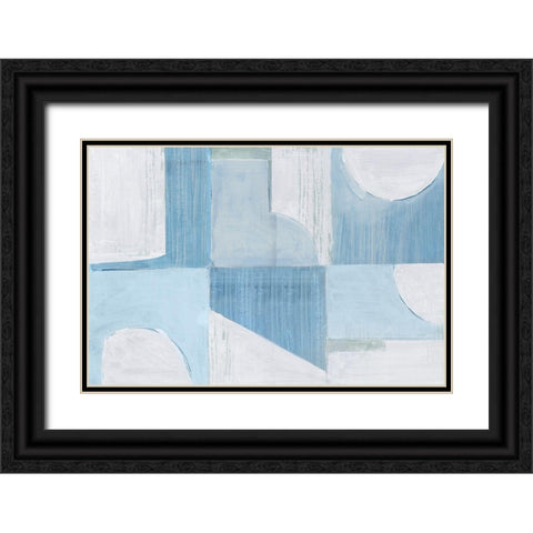 Midway Blue II  Black Ornate Wood Framed Art Print with Double Matting by Cartissi