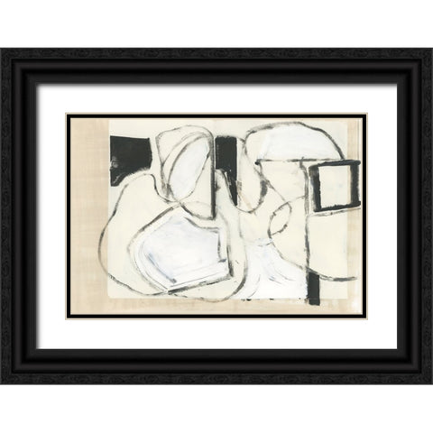 Settling Shapes I Black Ornate Wood Framed Art Print with Double Matting by Cartissi