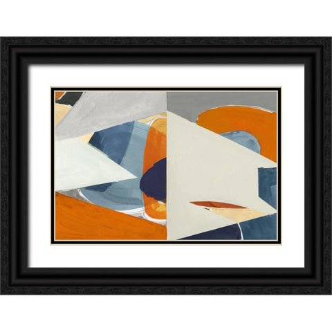 Overlapping Shapes I  Black Ornate Wood Framed Art Print with Double Matting by Cartissi