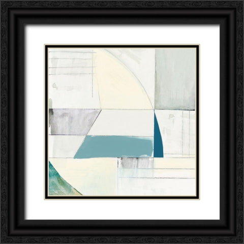 White Shapes I  Black Ornate Wood Framed Art Print with Double Matting by Cartissi