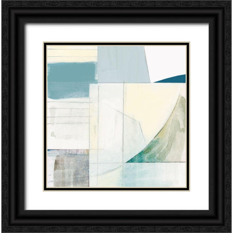 White Shapes II  Black Ornate Wood Framed Art Print with Double Matting by Cartissi