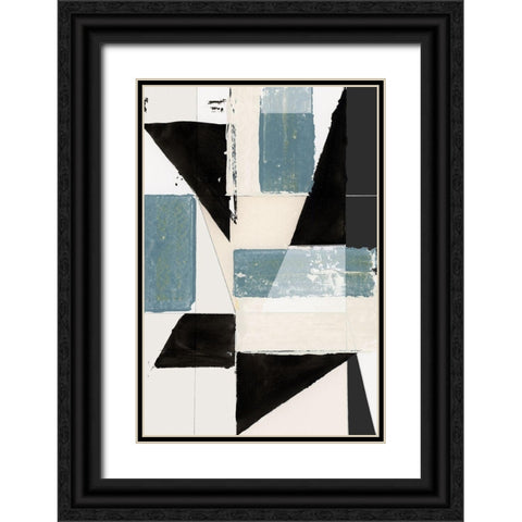 Monochrome Emblem I  Black Ornate Wood Framed Art Print with Double Matting by Cartissi