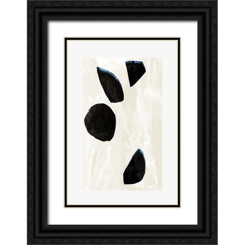 Neutral Black And White II Black Ornate Wood Framed Art Print with Double Matting by Cartissi