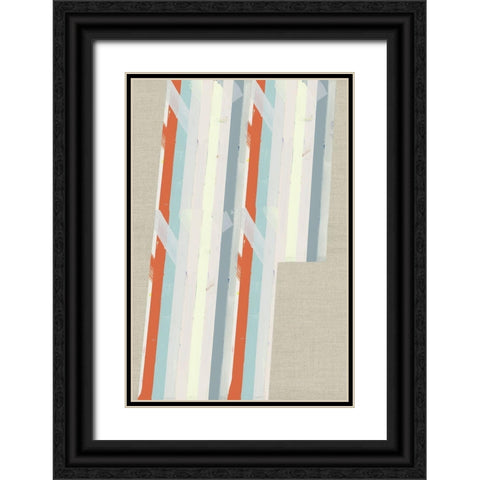 Three Stripes I  Black Ornate Wood Framed Art Print with Double Matting by Cartissi