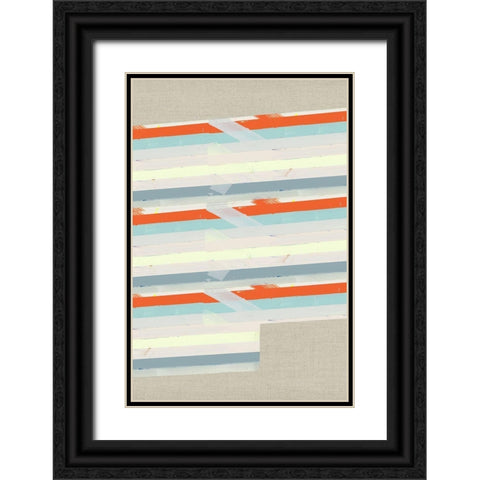 Three Stripes II  Black Ornate Wood Framed Art Print with Double Matting by Cartissi