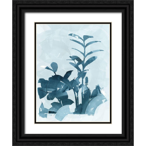 Blue Seaweed I Black Ornate Wood Framed Art Print with Double Matting by cartissi