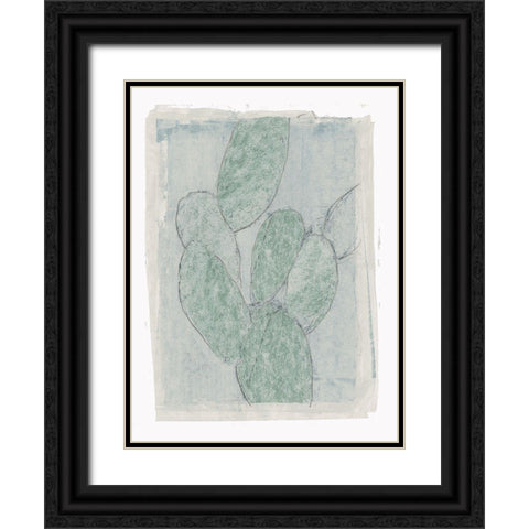 Cactus Sketch II Black Ornate Wood Framed Art Print with Double Matting by Cartissi