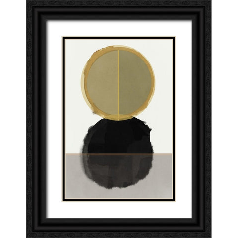 Gilded Circles I  Black Ornate Wood Framed Art Print with Double Matting by Cartissi