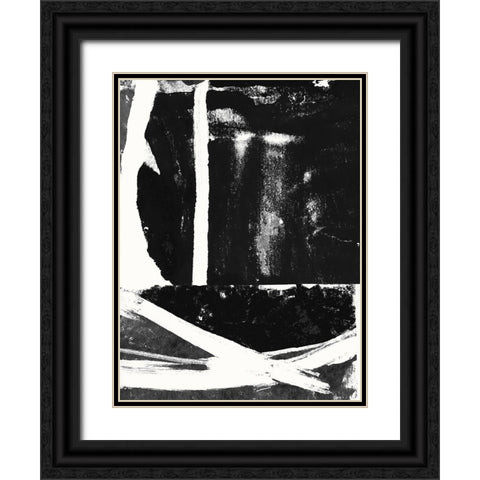 Black And White I  Black Ornate Wood Framed Art Print with Double Matting by Cartissi