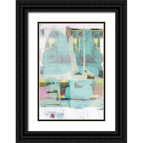Electric Love I Black Ornate Wood Framed Art Print with Double Matting by Cartissi