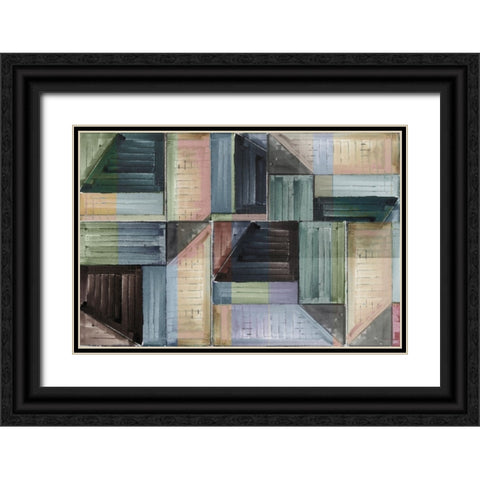 Pieces of Puzzle I Black Ornate Wood Framed Art Print with Double Matting by Cartissi