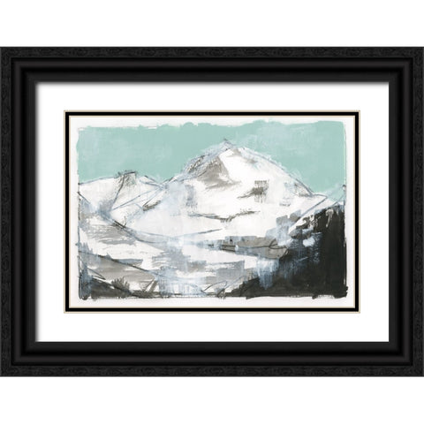 Mountain Blue I  Black Ornate Wood Framed Art Print with Double Matting by Cartissi