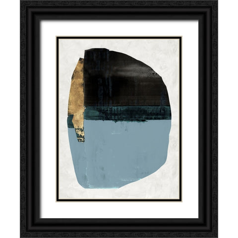 Golden Blob I Black Ornate Wood Framed Art Print with Double Matting by Cartissi