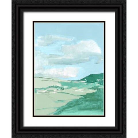 Fluffy Blue Clouds II Black Ornate Wood Framed Art Print with Double Matting by Cartissi