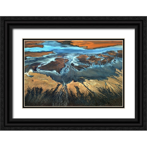 The Desert From Above Black Ornate Wood Framed Art Print with Double Matting by Ghirardini