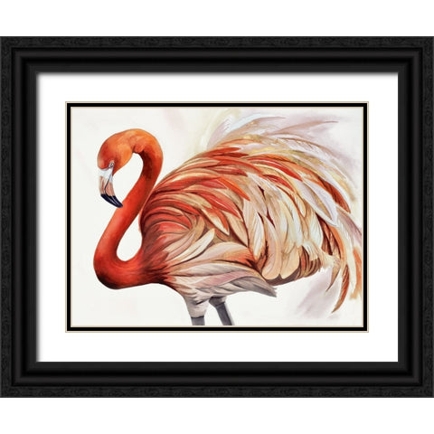 Majestic Flamingo  Black Ornate Wood Framed Art Print with Double Matting by Earle, Cathy