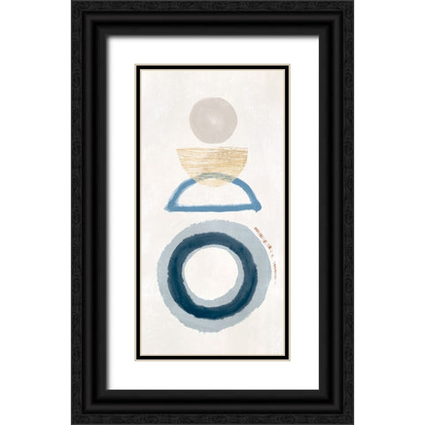 Crescent Lunar II Blue Version Black Ornate Wood Framed Art Print with Double Matting by Hazel J