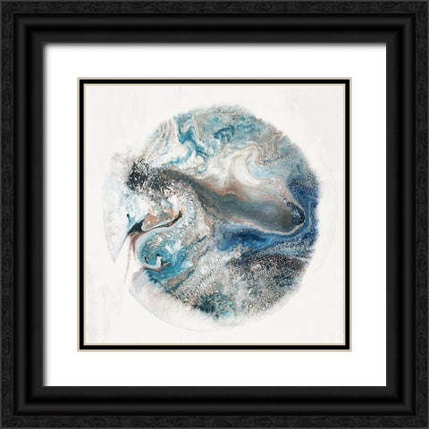Blue Cosmo I  Black Ornate Wood Framed Art Print with Double Matting by Hazel J