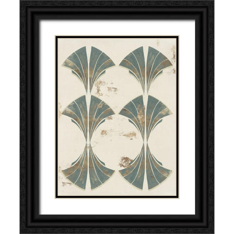 Art Deco Fan I  Black Ornate Wood Framed Art Print with Double Matting by Hazel J