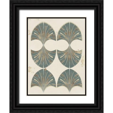 Art Deco Fan II  Black Ornate Wood Framed Art Print with Double Matting by Hazel J