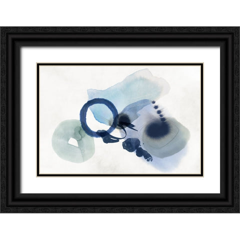 Blue Cosmos I Black Ornate Wood Framed Art Print with Double Matting by Hazel J