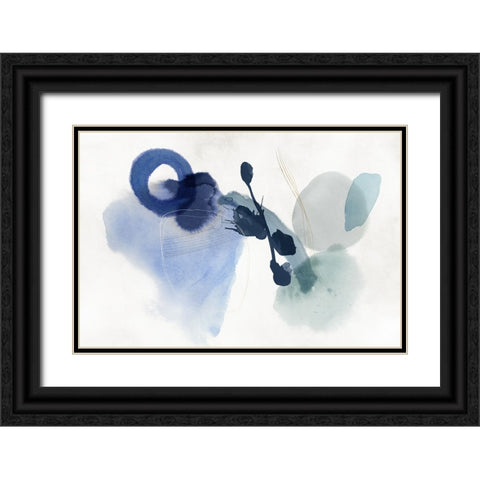 Blue Cosmos II Black Ornate Wood Framed Art Print with Double Matting by Hazel J