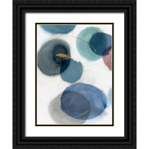 Soft Blue II Black Ornate Wood Framed Art Print with Double Matting by Hazel J
