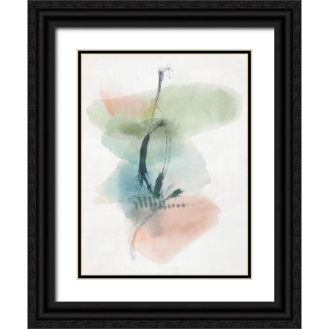 Soft Neutrals I Black Ornate Wood Framed Art Print with Double Matting by Hazel J