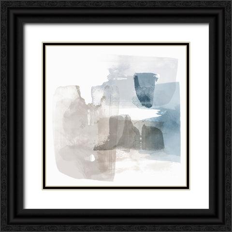 Modern Blue I Black Ornate Wood Framed Art Print with Double Matting by Hazel J