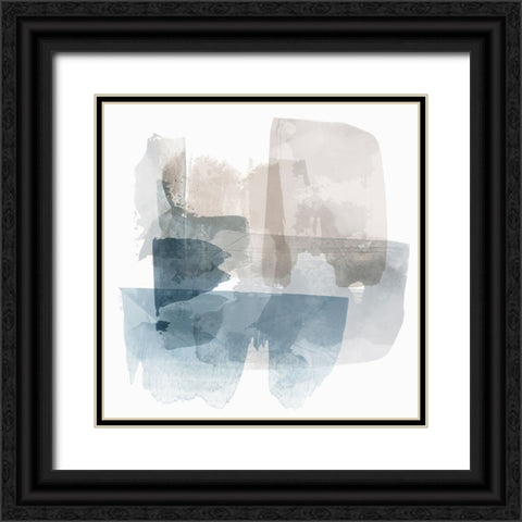 Modern Blue II Black Ornate Wood Framed Art Print with Double Matting by Hazel J