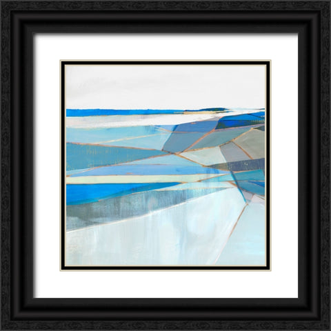 Blue Geo II Black Ornate Wood Framed Art Print with Double Matting by Hazel J