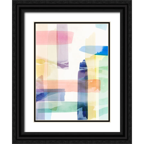 Illusionary Impressions I Black Ornate Wood Framed Art Print with Double Matting by Hazel J