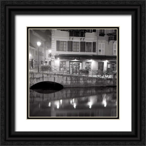 Cafe des Dues Black Ornate Wood Framed Art Print with Double Matting by Rezzonico, Carlo