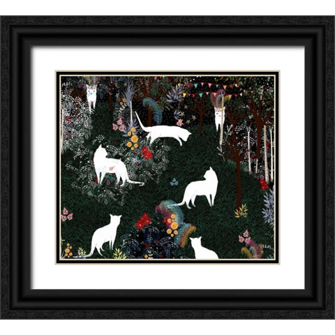 Cat Heaven Black Ornate Wood Framed Art Print with Double Matting by Art and Ghosts