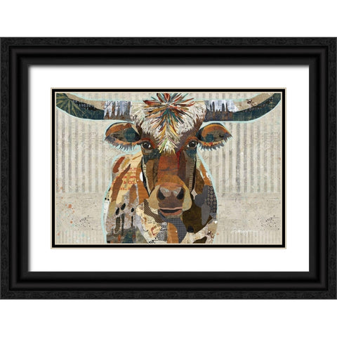 Longhorn Black Ornate Wood Framed Art Print with Double Matting by Anderson, Traci