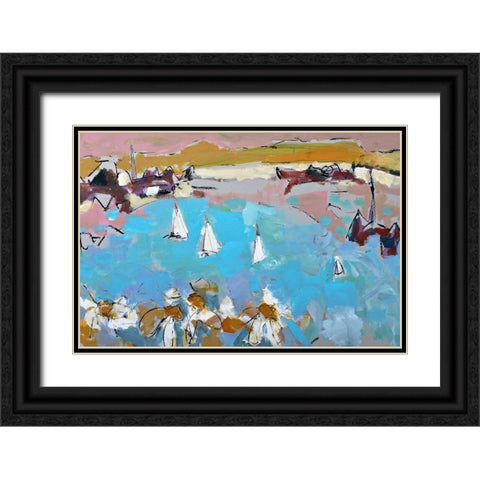 Daisies and Sails Black Ornate Wood Framed Art Print with Double Matting by Anders, Per