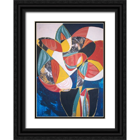 Floral Black Ornate Wood Framed Art Print with Double Matting by Avila, Gabriela