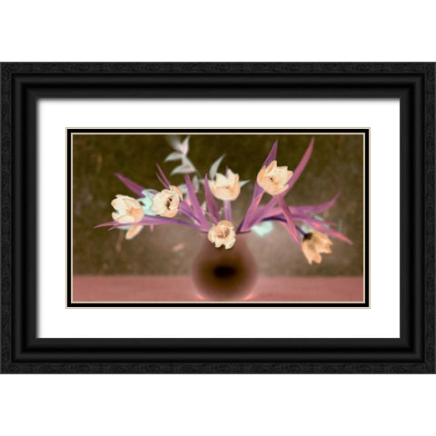Floral Color - 19 Black Ornate Wood Framed Art Print with Double Matting by Blaustein, Alan