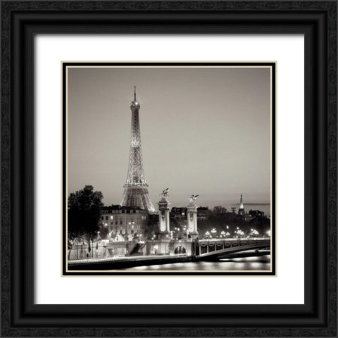 Pont Alexandre Trios Black Ornate Wood Framed Art Print with Double Matting by Blaustein, Alan