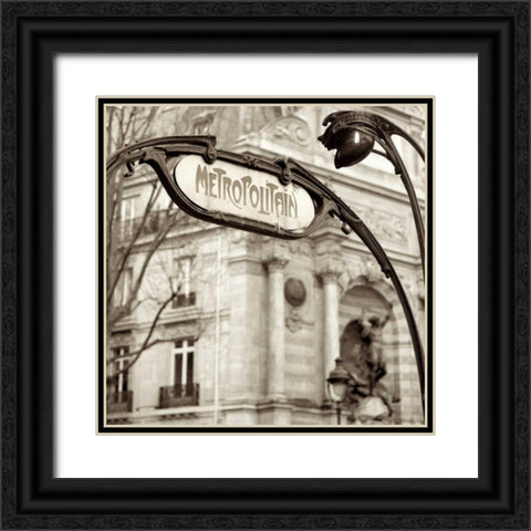 Metropolitain Paris Black Ornate Wood Framed Art Print with Double Matting by Blaustein, Alan