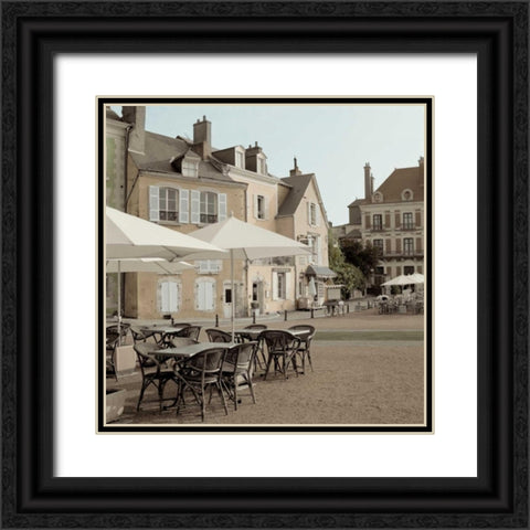 France Cafe - 2 Black Ornate Wood Framed Art Print with Double Matting by Blaustein, Alan