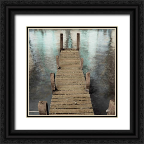 Annecy Pier Black Ornate Wood Framed Art Print with Double Matting by Blaustein, Alan