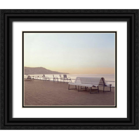 Banc de Jardin - 5 Black Ornate Wood Framed Art Print with Double Matting by Blaustein, Alan