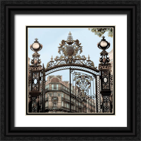 Paris Gates - 2 Black Ornate Wood Framed Art Print with Double Matting by Blaustein, Alan