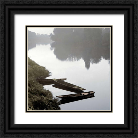 French Boats - 2 Black Ornate Wood Framed Art Print with Double Matting by Blaustein, Alan