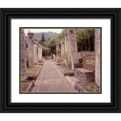 Banc de Jardin - 8 Black Ornate Wood Framed Art Print with Double Matting by Blaustein, Alan