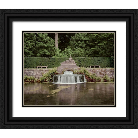 Banc de Jardin - 9 Black Ornate Wood Framed Art Print with Double Matting by Blaustein, Alan