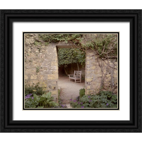 Banc de Jardin - 11 Black Ornate Wood Framed Art Print with Double Matting by Blaustein, Alan